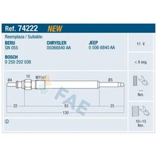 4x Glühkerze für Jeep Cherokee KJ | 24529388