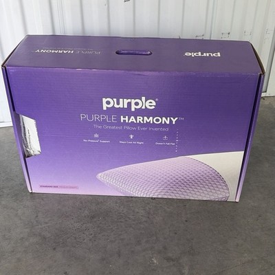 Purple Harmony Pillow Standard Medium, 360º Hex Grid & Talalay Latex, Cooling