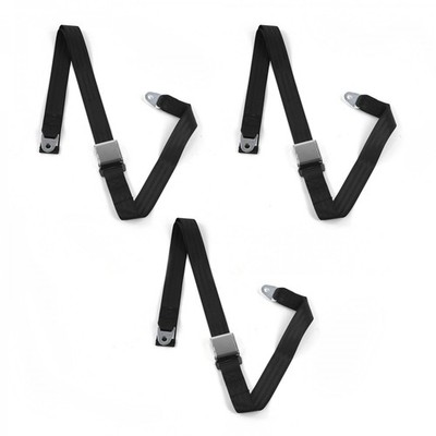 AMC AMX 1967 - 1974 Airplane 2pt Black Lap Bench Seat Belt Kit - 3 Belts SafTboy