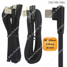 90  Elbow USB Fast Charger Cable For Apple iPhone 13 12 11 8 6 SE Data Cord Lot
