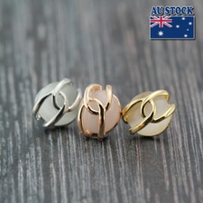 Gorgeous Women's 18K GOLD GF Cat's Eye Crystal Infinity Stud Earrings Stunning
