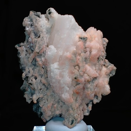 Coral Chalcedony stalactite and Heulandite coated w/ druzy pink Stilbite 0.2kg - Picture 5 of 10