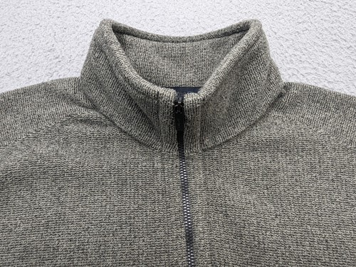 Zegna Sweater Sport Mens Large Gray LS Pullover Half-Zip Logo Pull - Picture 6 of 12
