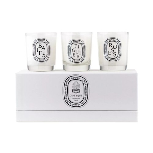 New Diptyque Scented Candle Discovery Set: Baies, Figuier, Roses 70g x3pcs