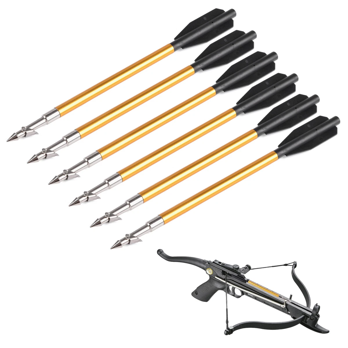 6.8 Aluminum Bowfishing Fishing Bolts Arrows for 50 to 130 lbs Crossbow  12PCS