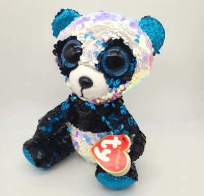 TY Beanie Boo Flippables BAMBOO Panda 6" Color Changing Sequin plush toy - Image 1 of 4