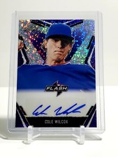Cole Wilcox 2020 Leaf Flash Portrait Variation Auto Purple 35/35 Tampa Bay Rays 