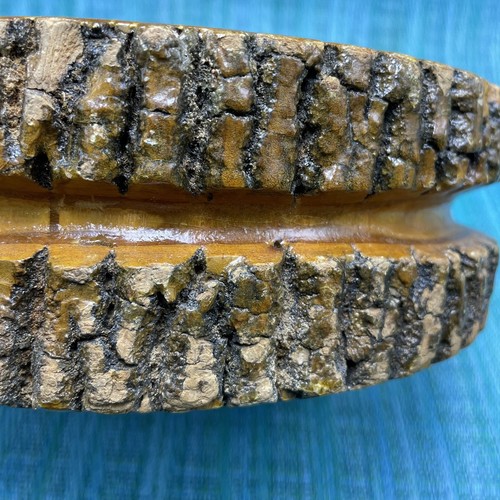 "Anillo de madera vintage con corteza de árbol estilo Ellwood tazón de tuerca con galleta 6 selecciones rústico 8""" - Imagen 2 de 12