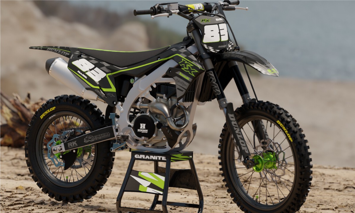Custom Graphics, Full Kit for Kawasaki KX 85 1998 - 2013 GRANITE