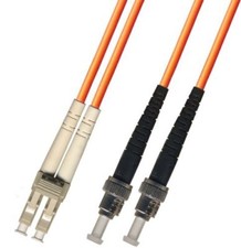 15 Meter Multimode Duplex Fiber Optic Cable 50/125 LC-ST Orange