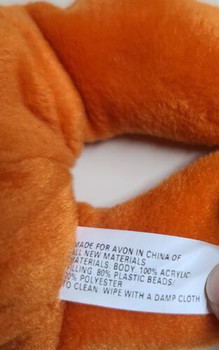 Avon Bernard The Bear Full O' Beans Orange Stuffed Animal Plush NWT - Picture 8 of 11