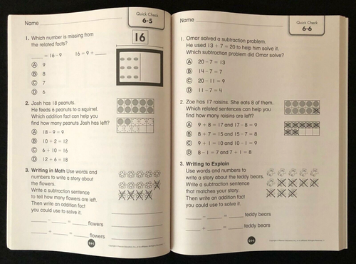1st Grade - Pearson enVision ASSESSMENT SOURCEBOOK - Common Core (2012) - Picture 5 of 8