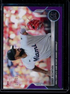 2022 Topps Now #435 Sandy Alcantara Purple Parallel Card #d 22/25