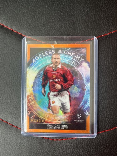 Eric Cantona 2021-22 Topps Merlin Ageless Alchemy Orange Refractor /25