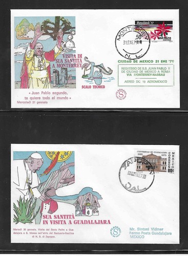 Pope John Paul II visit to Rep.Dominicana & Mexico ,1/25 to 1/31/ 1979 -9 covers - Picture 6 of 7