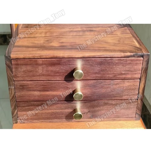 Schwarz Nussbaum Schublade Typ Stift Aufbewahrungsbox Stift Display Organizer Sammler Etui - Bild 8 von 8