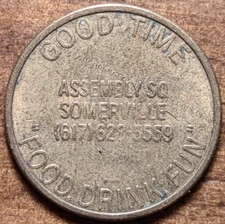 Somerville, Massachusetts MA Good Time Food Drink Fun Baseball Batter Token