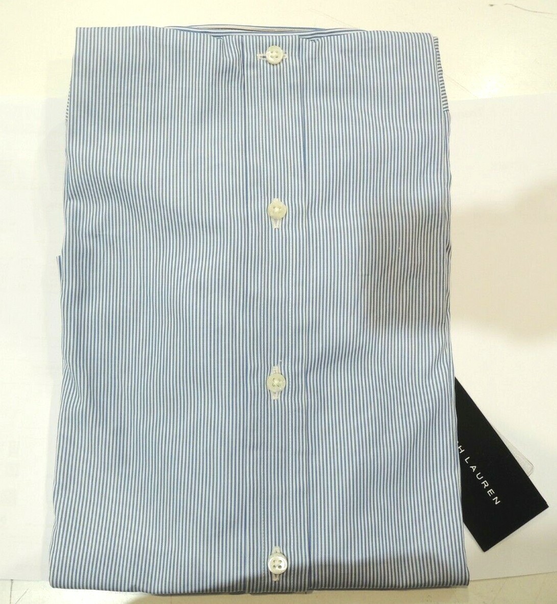 Ralph Lauren Black Label Long Sleeves Striped Polo Dress Shirt in Blue Sz16 -New image 7