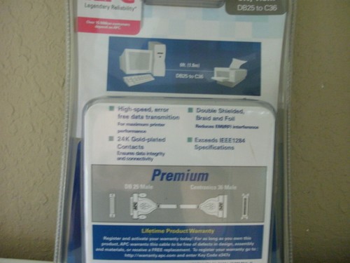 APC LEGENDARY RELIABILITY PARALLEL PRINTER CABLE 6FT. DB25 C36 FOR ALL IEEE1284 - Picture 2 of 2