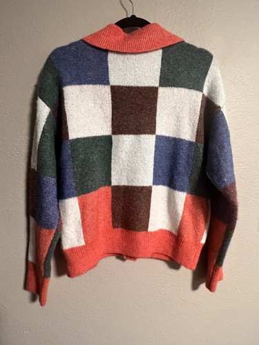Nasty Gal Color Block Strickjacke Pullover Neu mit Etikett Größe M - Bild 2 von 5
