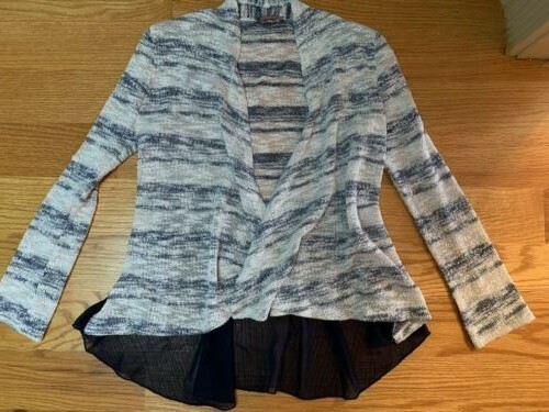 Girls cardigan/sweater white/blue size 10 good condition PAPER DOGG