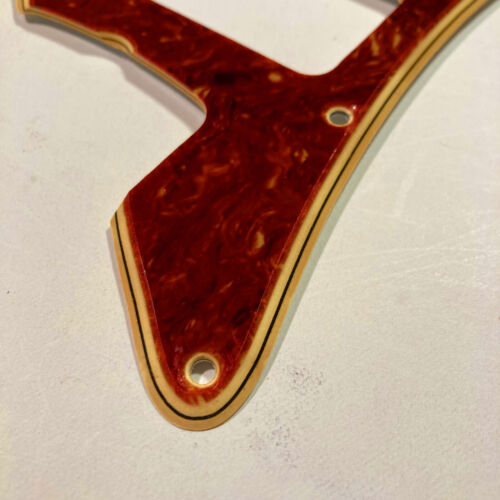 Tortoise/White Wide Bevel Pickguard for 1961 1962 FENDER BASS VI Relic Aged Edge - Picture 7 of 12
