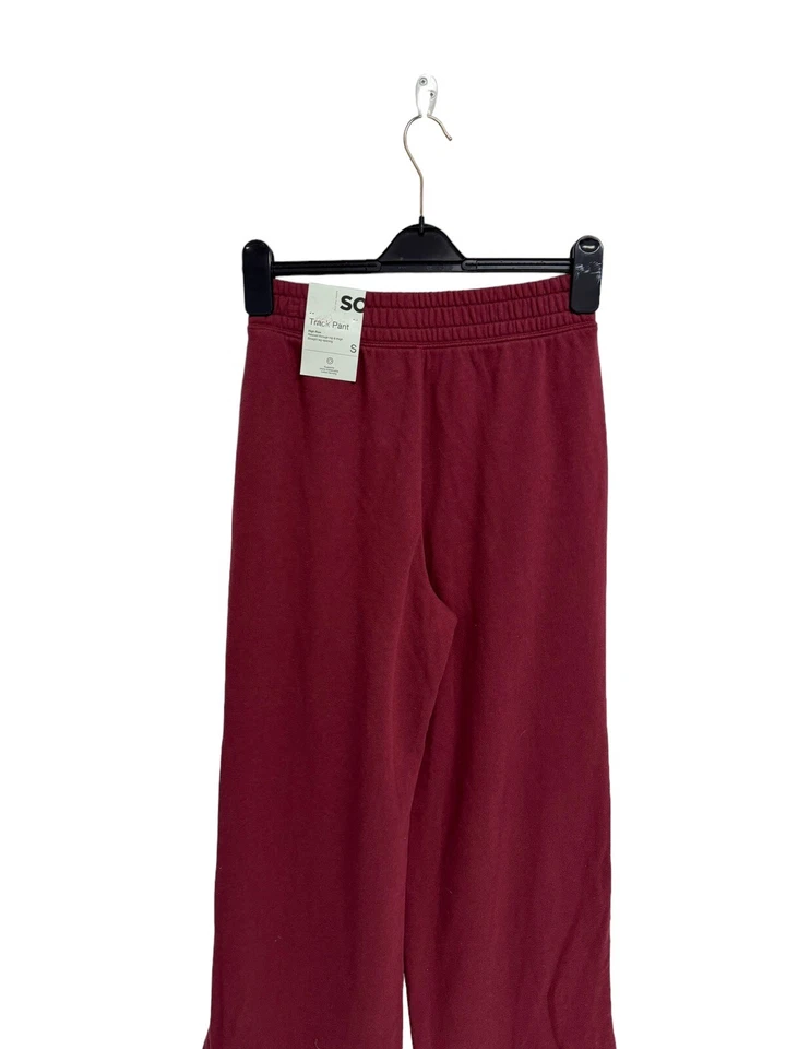 Pantalón de chándal SO para mujer rojo borgoña polar cintura elástica tiro alto talla S Foto 4 de 4