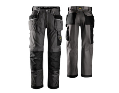 Snickers Handwerker grau/schwarz Hose mit Holstertaschen 41'' kurzes Bein 30''