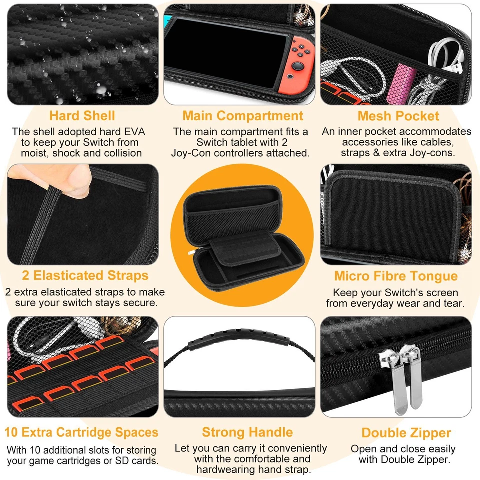 Funda de Transporte Modelo Nintendo Switch Bolsa de Viaje Protector Accesorios Foto 2 de 4