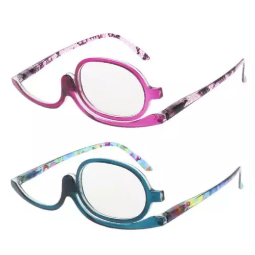 Women Makeup Magnifying Reading Glasses Flip Make Up Eye Glasses +1.0 +4.0 - Picture 1 of 30