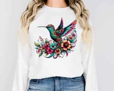 Hummingbird T Shirt, Long Sleeve, Sweatshirt and Hoodie.