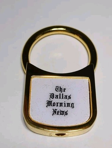 Vintage The Dallas Morning News Barlow Drehverschluss Schlüsselanhänger Halter Gold Neu - Bild 4 von 7