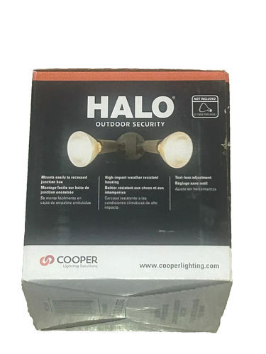 Halo 300watt Outdoor Security Twin Head Floodlight Fixture (PWT250BR) Bronze - Picture 3 of 5