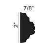 2 inch x 7/8 inch x 96 inch Polymer Panel Moulding - Picture 2 of 25