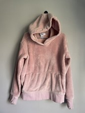 Athleta Girls Size 7 / Small Cozy Fuzzy Rosebud Pink Hoodie So Soft 
