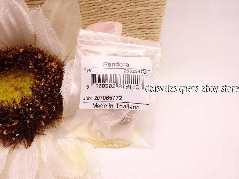 NEW Pandora Rose PAVE HUGGIE HOOP EARRINGS Clear 288294CZ RETIRED