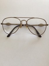 Vintage Disney Silver Marchon Flex Hinged Brown Arm Eyeglasses FRAMES 46-20-120