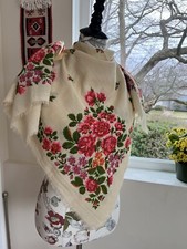 Pavlov Posad Russia Vintage Wool Shawl Scarf