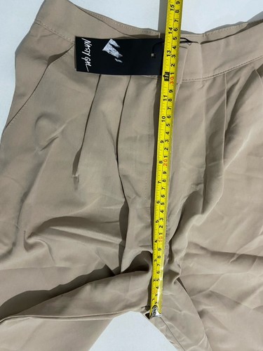 Ladies NASTY GAL High-rise Wide Straight Leg Pleated Trousers UK8 Tan Brown - Picture 9 of 12