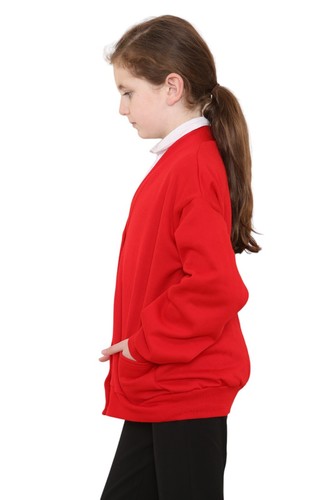 Soft Girls Cardigan Sweater School Uniform Fleece Made Front Button Closure - Picture 28 of 29