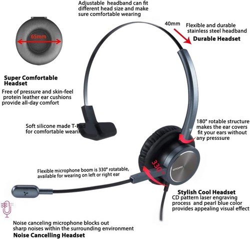 En Ligne Mer Appel Casque avec Microphone & Écouteur, Qualité Noël Cadeau - Photo 7/8