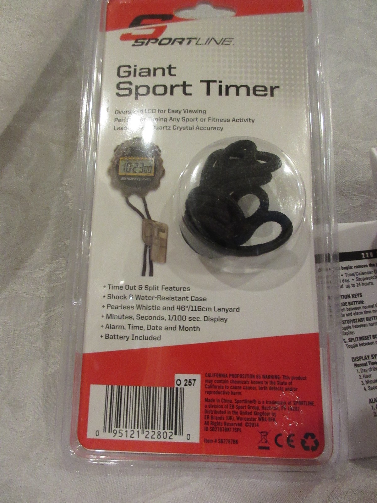 SportLine Giant Sport Timer Stopwatch Whistle and extra Fresh Battery