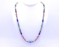 Native American Kingman Arizona Turquoise Multicolor Spiny Oyster Lapis Necklace
