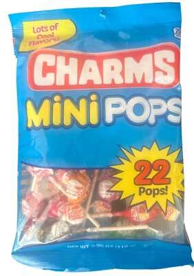 22 pc Charms Mini Pops Assorted Flavors 3.96 Oz Classic+Tropical+Dessert Flavors
