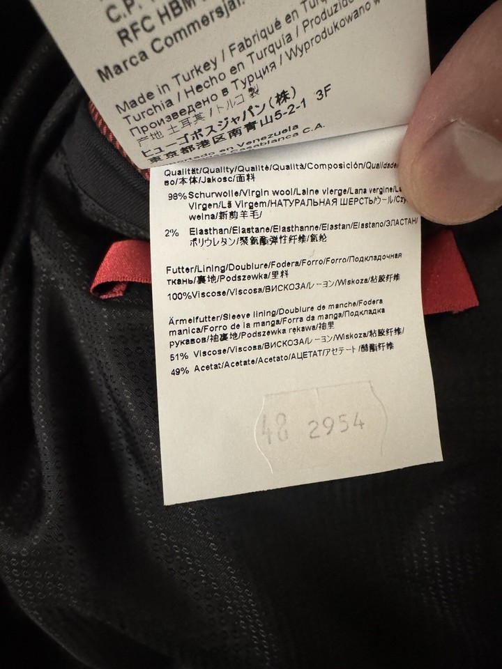 445 Hugo Boss Men’s RegularFit Virgin Wool Suit Jacket Black Size 38R