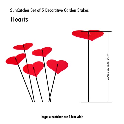 Sonnenfänger Herzen, 5x Großer Leuchtender Deko Gartenstecker Solar Lichtfänger - Bild 15 von 31