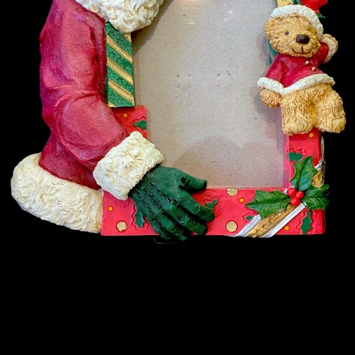 Marco de fotos de resina 3D de Navidad 'Santa y peluche' para foto de 4 x 5 pulgadas - Imagen 4 de 5