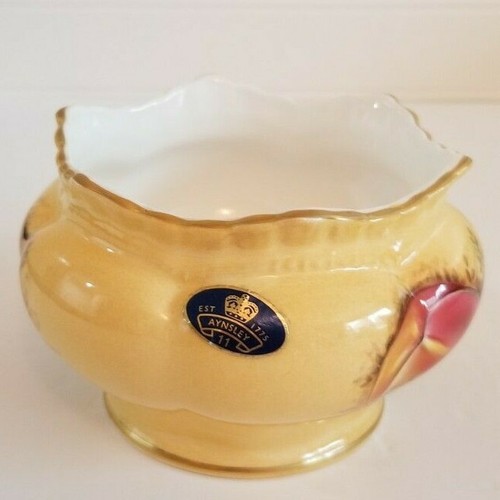 Aynsley Orchard Gold Bowl Hexagon Fruit with Gold Trim 4.25" - Picture 7 of 11
