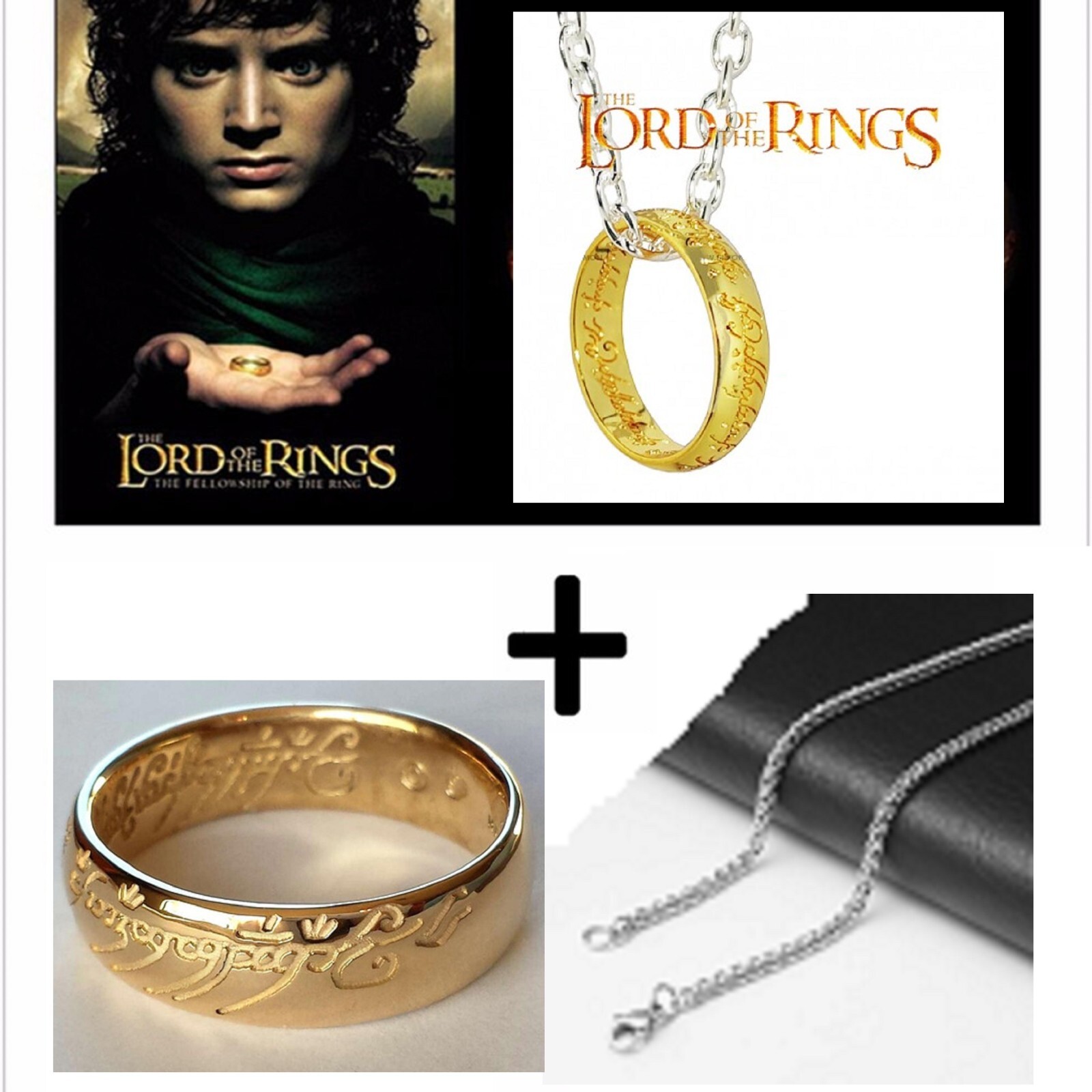 El Señor de los Anillos Anillo Único de Sauron y cadena Collar Colgante