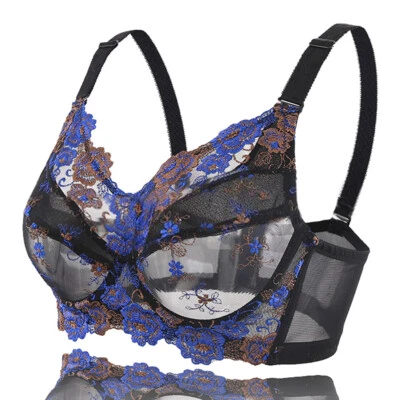 34-48 B C D E F G H Women Underwire Sexy Ultra Thin Full Coverage Minimizer Bra - Image 1 of 4